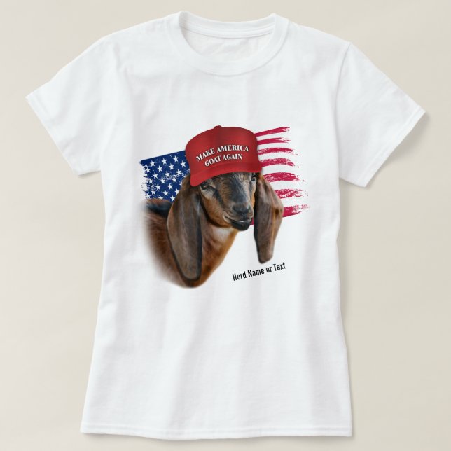 Gör om Amerika GOAT igen, Nubian Kid Goat T Shirt (Design framsida)