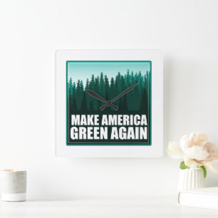 Gör om Amerika-Grönten Fyrkantig Klocka