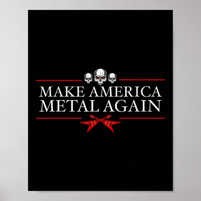 Gör om Amerika Metall till Trump Sten Heavy Music Poster (Framsidan)