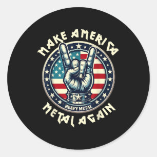 Gör om Amerika Metall till Trump Sten Heavy Music Runt Klistermärke