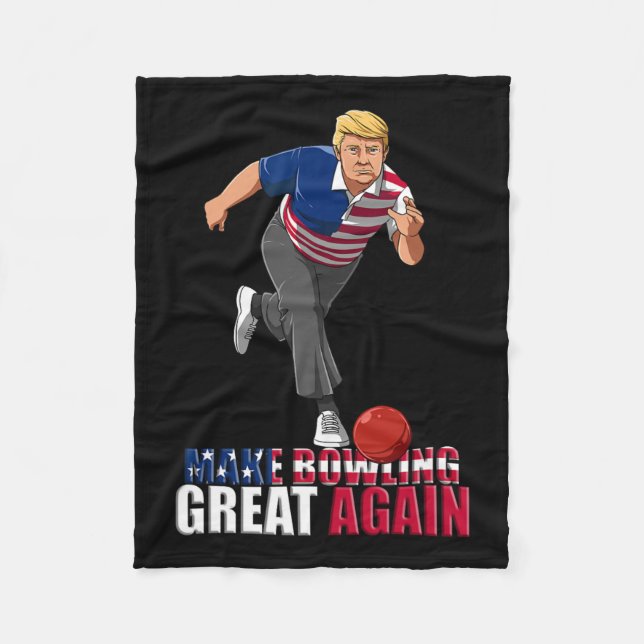 Gör om Bowling Underbart igen - Lustigt Trump Bowl Fleecefilt (Framsidan)