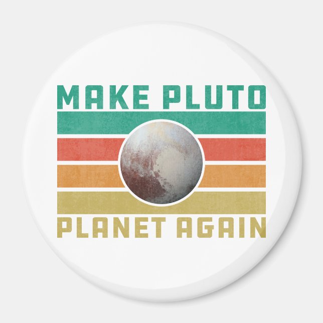 Gör om Pluto Planet till Retro Space-astronomi Magnet (Framsidan)