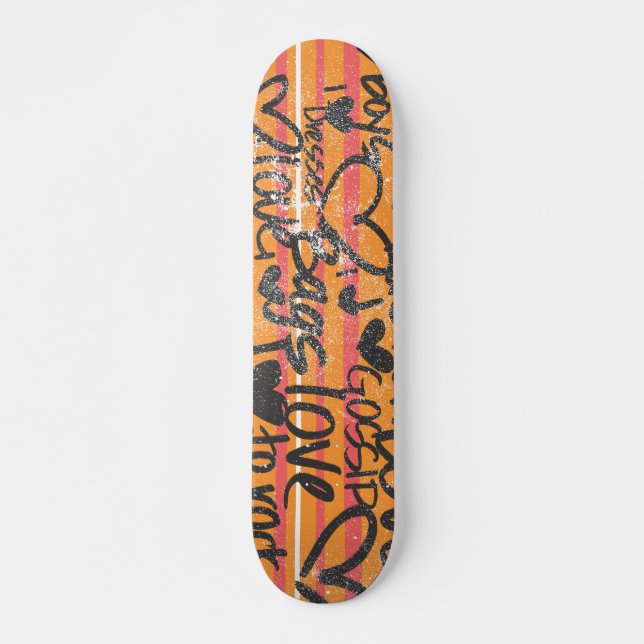Gör orange randar tunnare skateboard bräda 20 cm (Framsida)