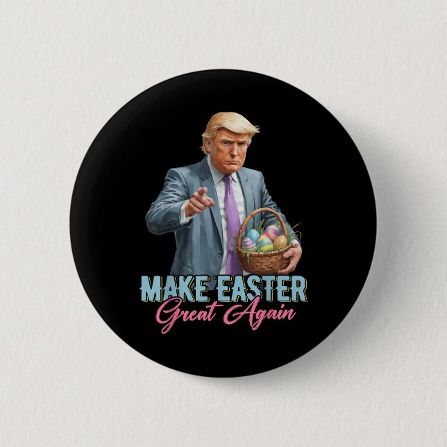 Gör Påsk till Underbar igen, roligt Trump Vår Hunt Knapp (Framsida)