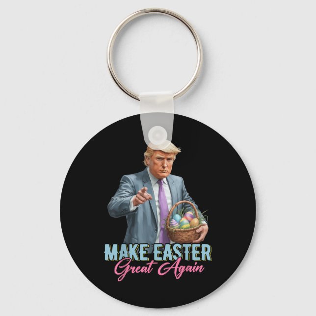 Gör Påsk till Underbar igen, roligt Trump Vår Hunt Nyckelring (Framsida)
