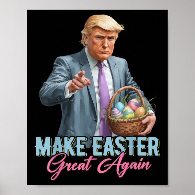 Gör Påsk till Underbar igen, roligt Trump Vår Hunt Poster (Framsidan)