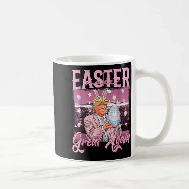 Gör Påsk Underbar igen, lustigt Trump Bunny Vår H Kaffemugg (Höger)