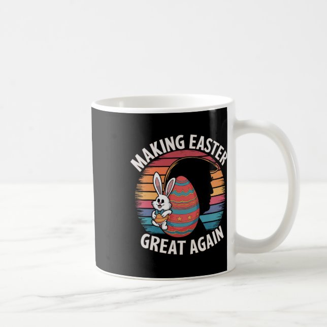 Gör Påsk Underbar igen, lustigt Trump Bunny Vår H Kaffemugg (Höger)