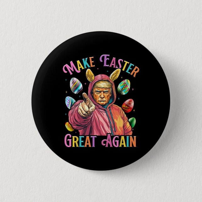 Gör Påsk Underbar igen, lustigt Trump Bunny Vår H Knapp (Framsida)
