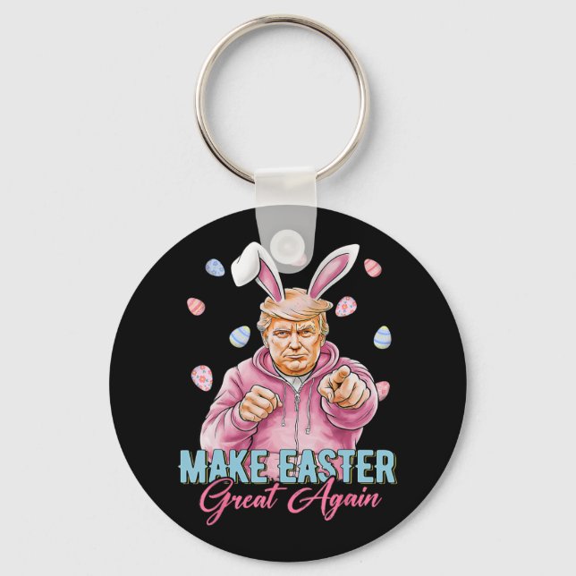 Gör Påsk Underbar igen, lustigt Trump Bunny Vår H Nyckelring (Framsida)