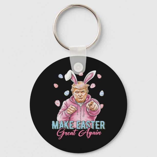 Gör Påsk Underbar igen, lustigt Trump Bunny Vår H Nyckelring (Framsida)