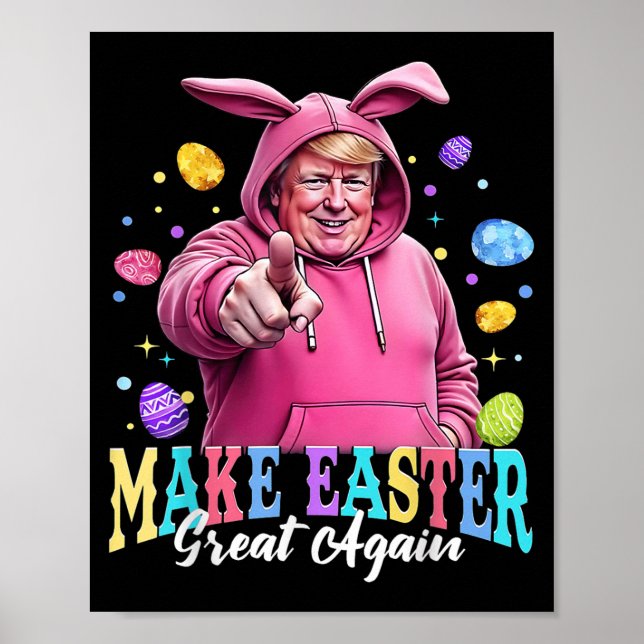 Gör Påsk Underbar igen, lustigt Trump Bunny Vår H Poster (Framsidan)