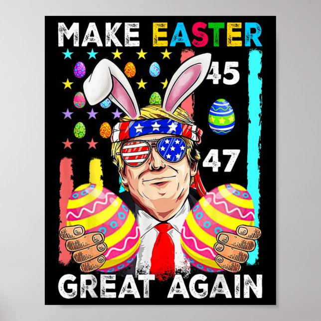 Gör Påsk Underbar igen, lustigt Trump Bunny Vår H Poster (Framsidan)