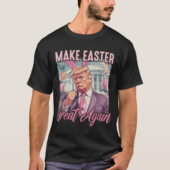 Gör Påsk Underbar igen, roligt Trump Bunny T Shirt (Framsida)
