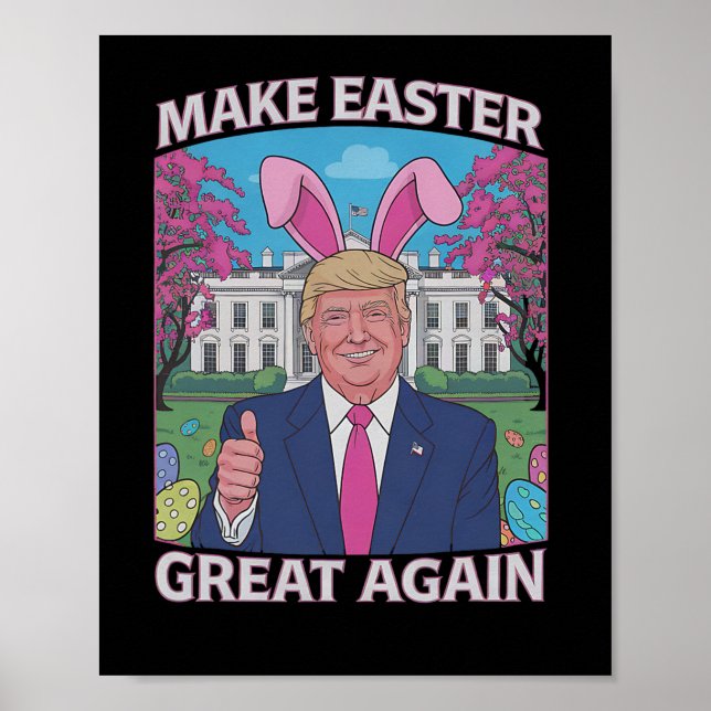 Gör Påsk Underbar igen till Trump Bunny Flagga 1 Poster (Framsidan)