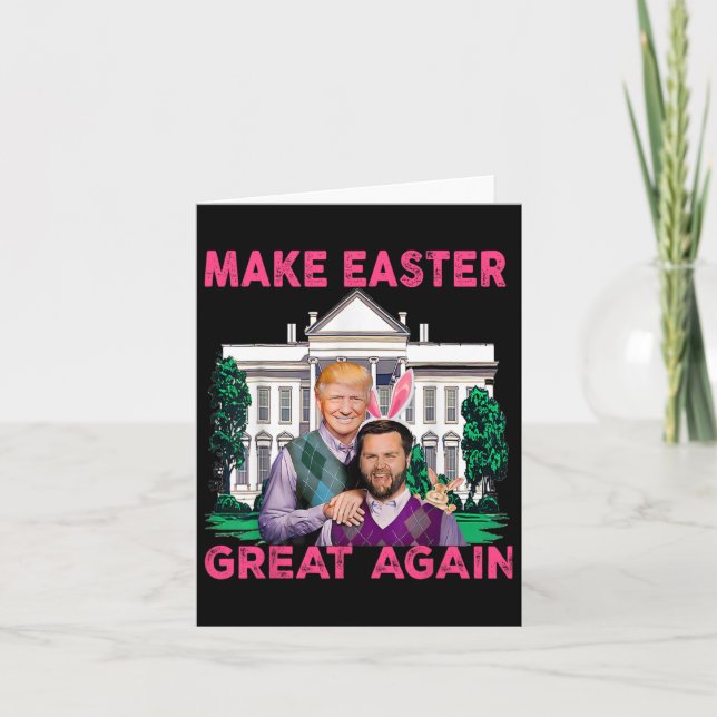 Gör Påsk Underbart igen till Trump Vance Bunny Hun Kort (Framsida)