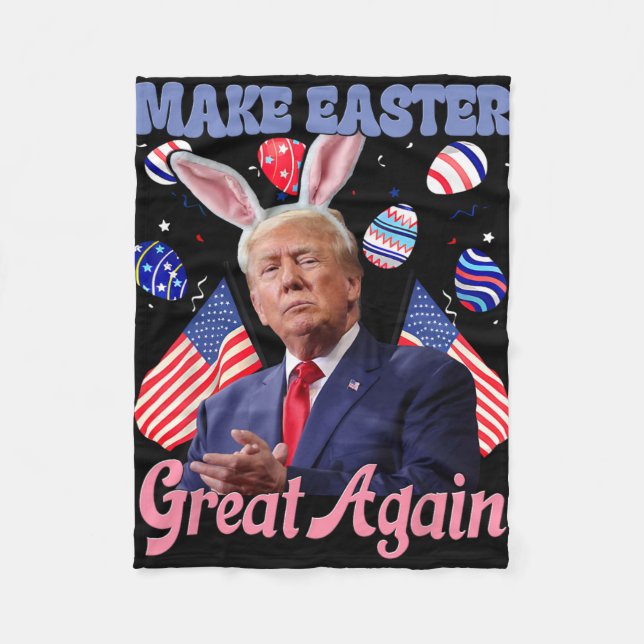 Gör påsken stor igen rolig Trump kanin  Fleecefilt (Framsidan)