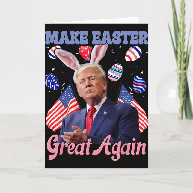 Gör påsken stor igen rolig Trump kanin  Kort (Framsida)