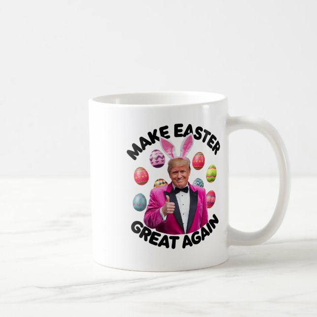 Gör påsken stor igen rolig Trump kanin vår H Kaffemugg (Höger)