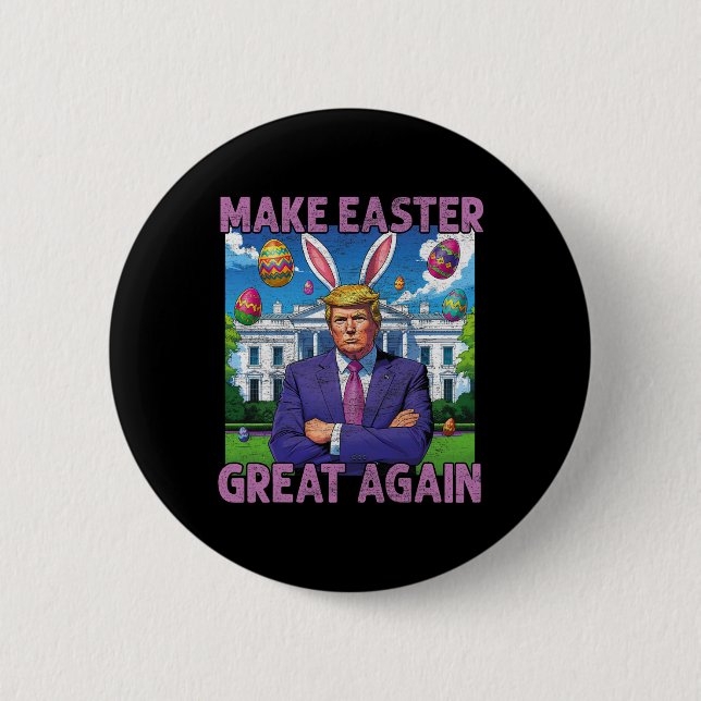 Gör påsken stor igen rolig Trump kanin vår H Knapp (Framsida)