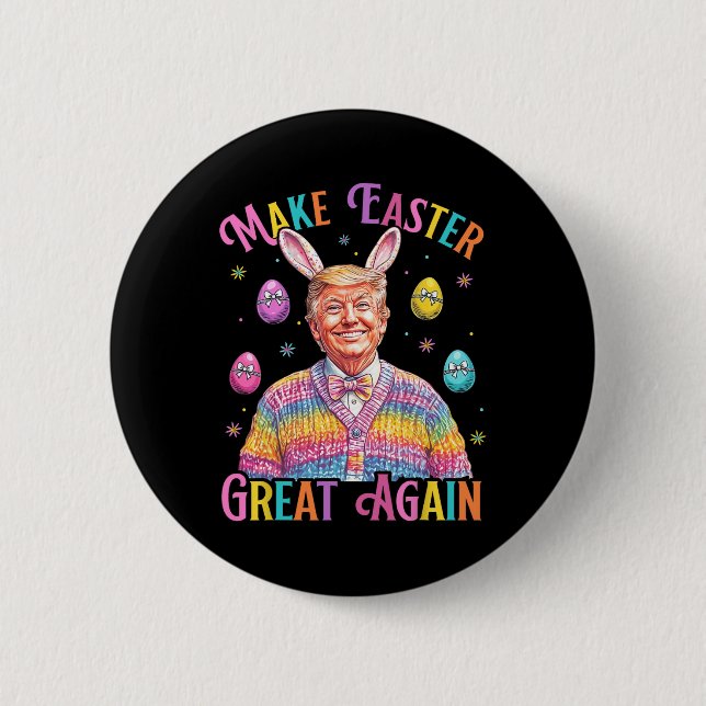 Gör påsken stor igen rolig Trump kanin vår H Knapp (Framsida)