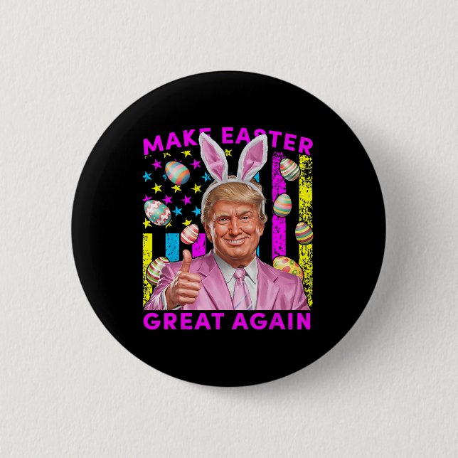 Gör påsken stor igen rolig Trump kanin vår H Knapp (Framsida)