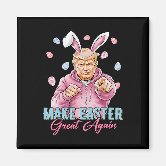 Gör påsken stor igen rolig Trump kanin vår H Magnet (Framsidan)