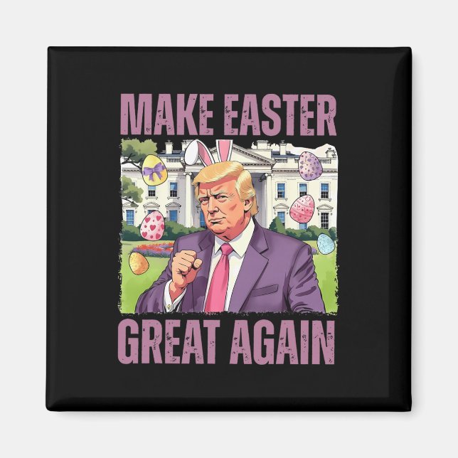 Gör påsken stor igen rolig Trump kanin vår H Magnet (Framsidan)