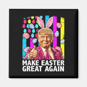 Gör påsken stor igen rolig Trump kanin vår H Magnet
