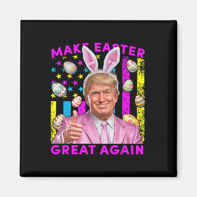 Gör påsken stor igen rolig Trump kanin vår H Magnet (Framsidan)