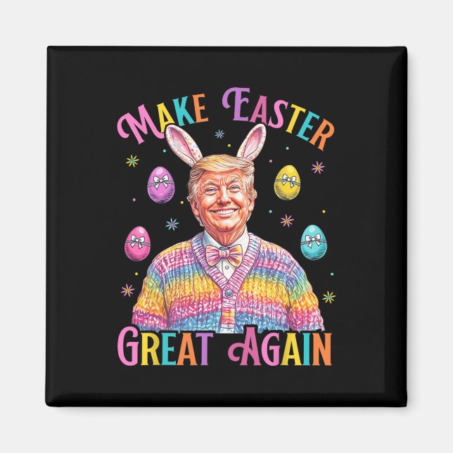 Gör påsken stor igen rolig Trump kanin vår H Magnet (Framsidan)