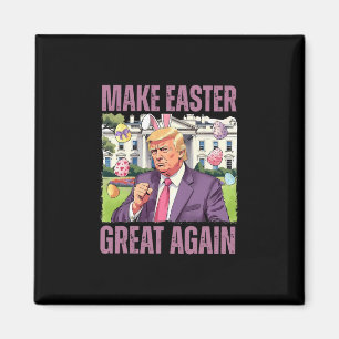 Gör påsken stor igen rolig Trump kanin vår H Magnet