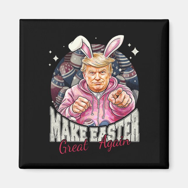 Gör påsken stor igen rolig Trump kanin vår H Magnet (Framsidan)