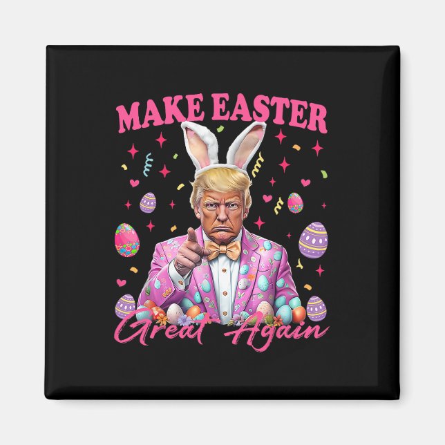 Gör påsken stor igen rolig Trump kanin vår H Magnet (Framsidan)