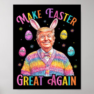Gör påsken stor igen rolig Trump kanin vår H Poster