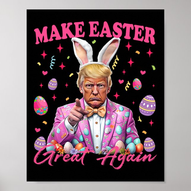 Gör påsken stor igen rolig Trump kanin vår H Poster (Framsidan)