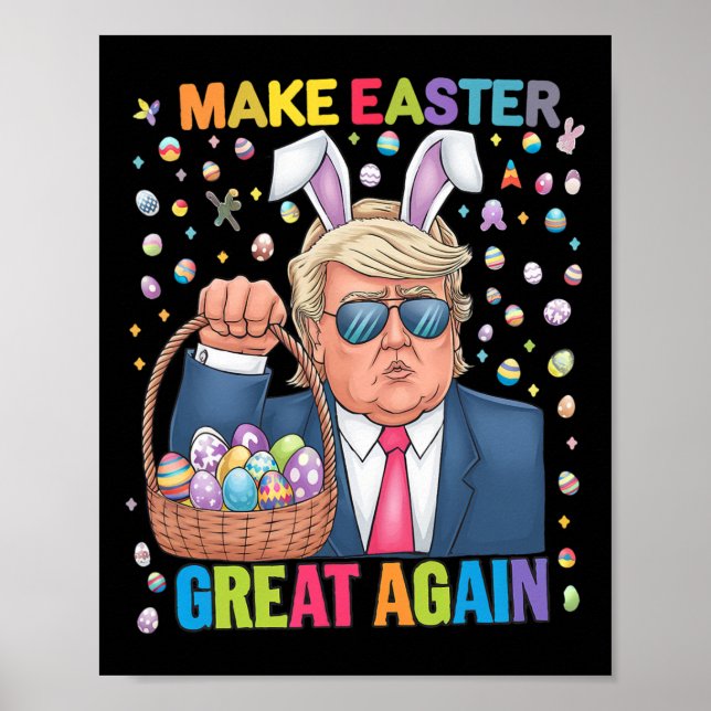 Gör påsken stor igen rolig Trump kanin vår H Poster (Framsidan)