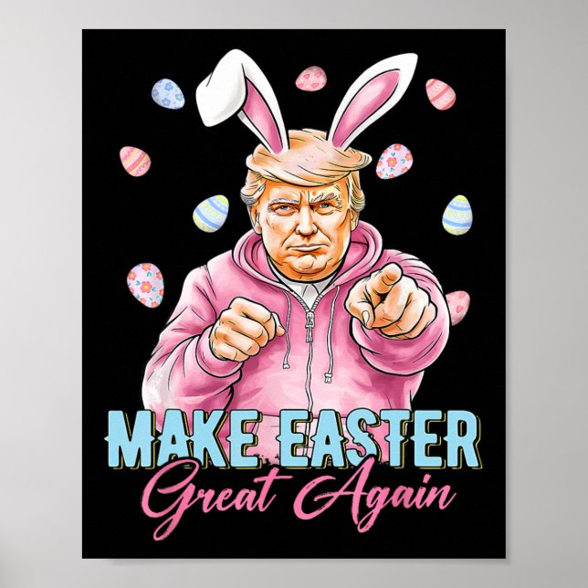 Gör påsken stor igen rolig Trump kanin vår H Poster (Framsidan)