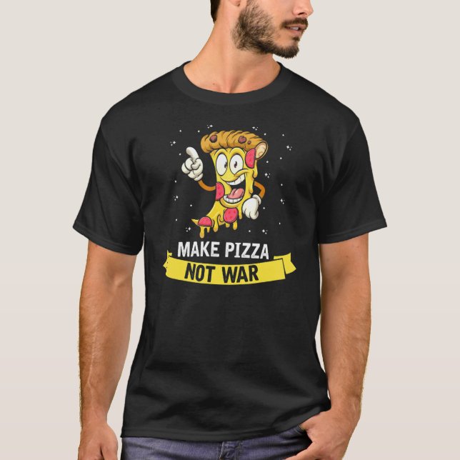 Gör Pizza Fast Food Cheese Crust T Shirt (Framsida)