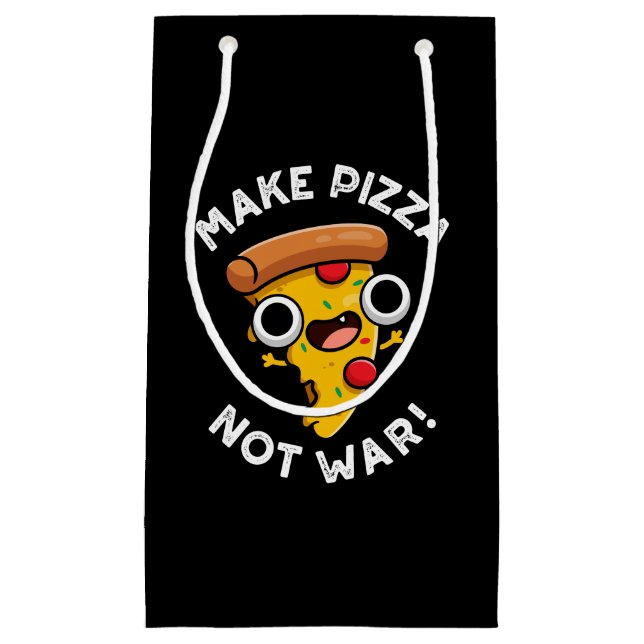 Gör Pizza Inte Krig Rolig Fred Puns Mörk Bakgrund (Framsidan)