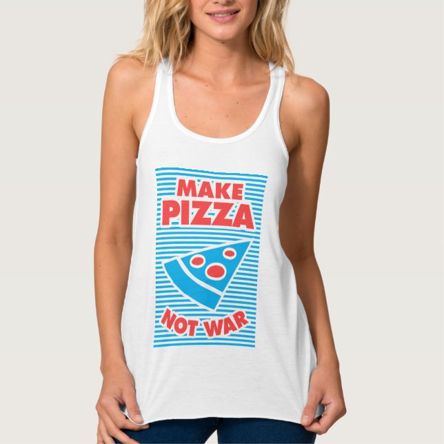 Gör Pizza Not Krig, rolig typografi, Linne Med Racerback (Framsida)