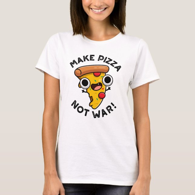 Gör Pizza Not Krig till Lund Pun T Shirt (Framsida)