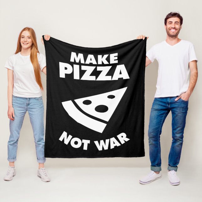 Gör Pizza till inte Krig Fleecefilt (På plats)