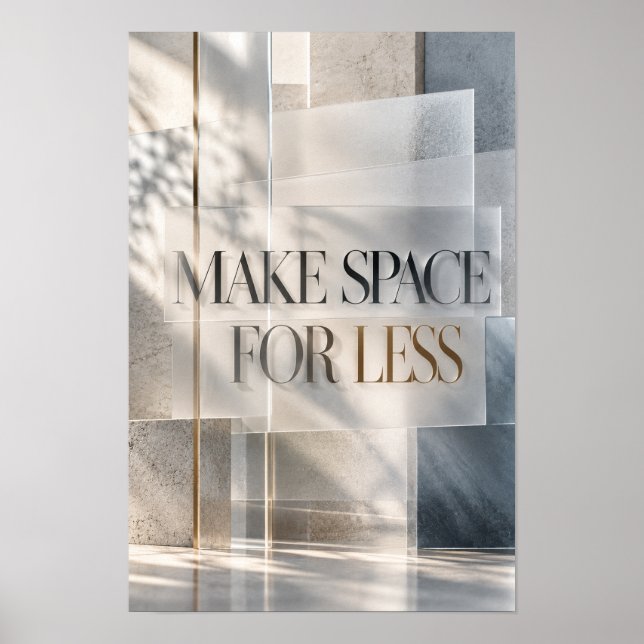 Gör plats för mindre modern neutral typografi vägg poster (Framsidan)