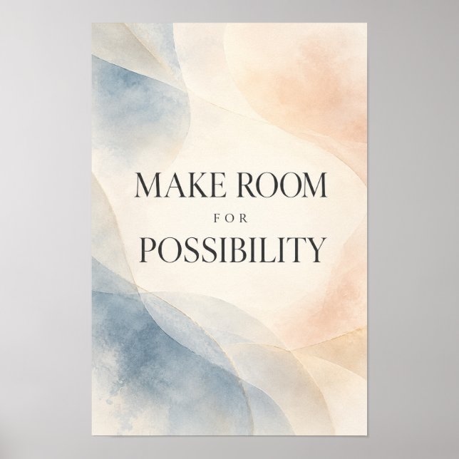Gör plats för möjlighet Minimalistisk typografi Vä Poster (Framsidan)