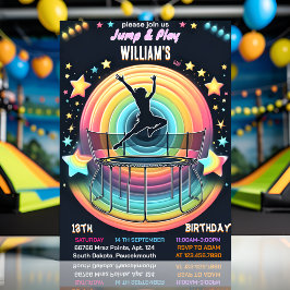 Gör pojkar till coola trampoline Park 13-årsdag Inbjudningar