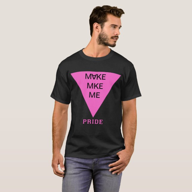 Gör Pridet MKE Me City Abvep Rosa Triangle T Shirt (Hel framsida)