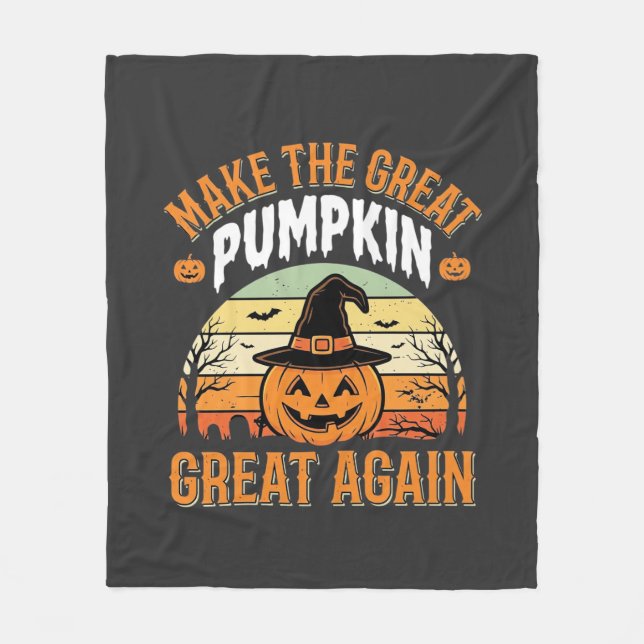 Gör Pumpan Stor Igen Halloween-design_1 Fleecefilt (Framsidan)