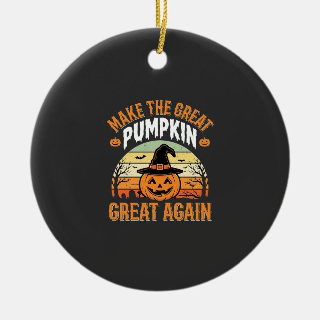 Gör Pumpan Stor Igen Halloween-design_1 Julgransprydnad Keramik (Framsidan)