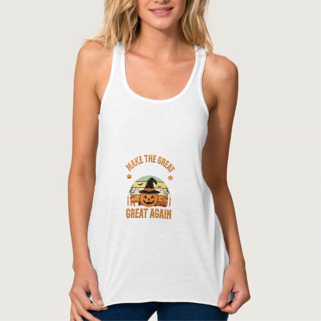 Gör Pumpan Stor Igen Halloween-design_1 Linne Med Racerback (Framsida)